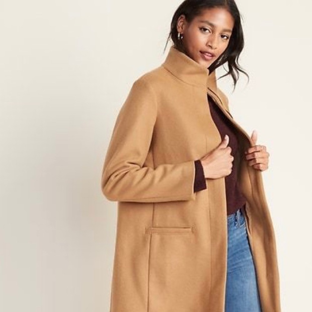 NWT Old Navy Camel Funnel Coat